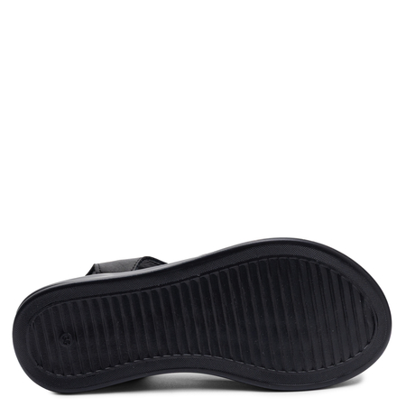 Maciejka Leather Platform Sandals With Elastic Laces Black I7646-01/00-1