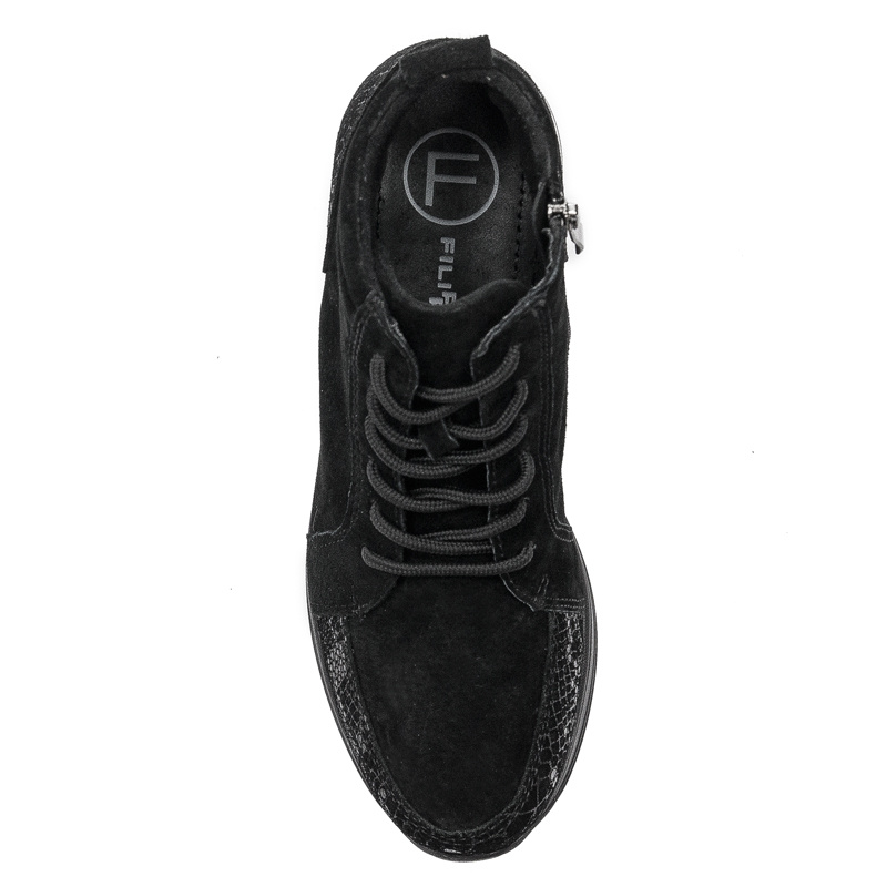 Botki Filippo DBT1504-21 BK skórzane Black Czarne