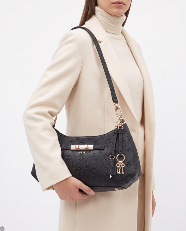 Guess Women's Handbag Carmella Logo Black HWPD2225180