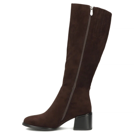 Filippo Insulated Suede Block Heel Knee-High Boots Dark Brown DKZ6603-26-DBR