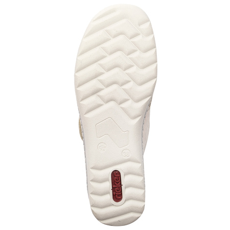 Rieker Women's Velcro Beige Combi Flat Shoes