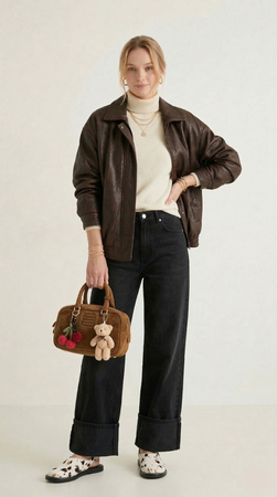 Maciejka Leather Low Shoes Animal Print Open Heel Beige Black K7513-22/00-1