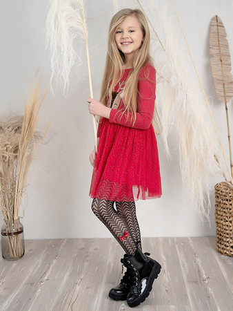 NOQ By Knittex Ajour Yuka Nero Children's Tights Black
