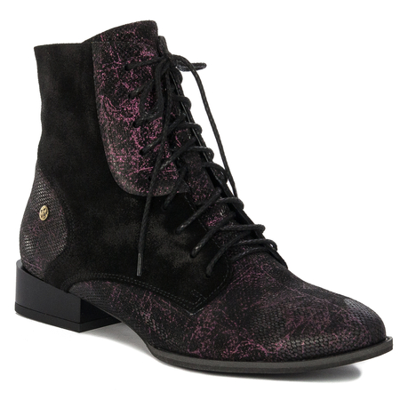 Maciejka 06193-01/00-7 Women's burgundy  and black Leather Boots