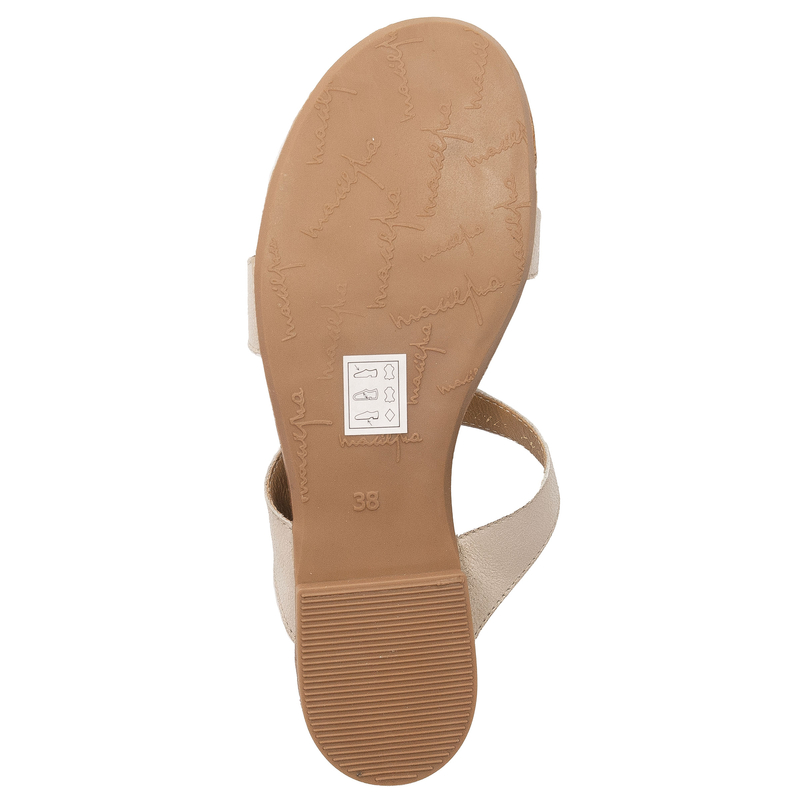 Maciejka Women's Flip-Flops Beige + Gold Cloth