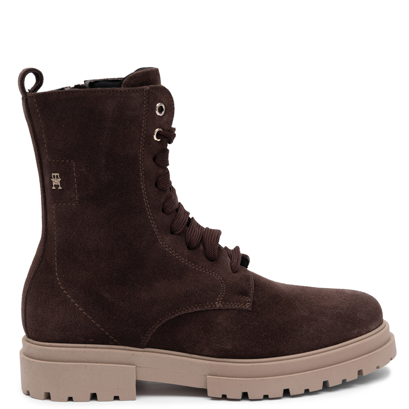 Tommy Hilfiger Women Suede Lace-Up Platform Ankle Boots Brown T4A5-35172-D-BR
