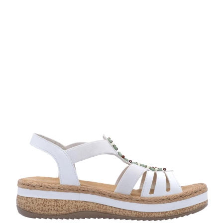 Rieker Women's White Sandals 