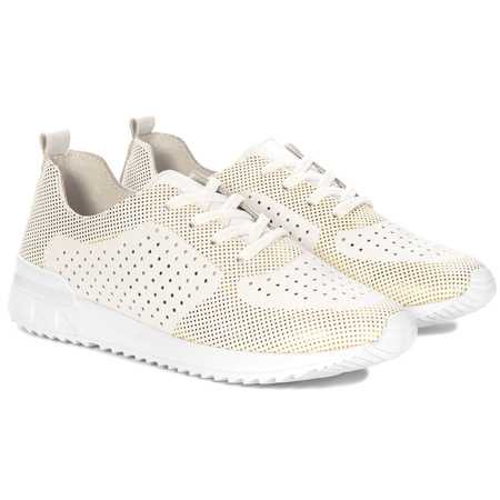 Artiker White-Gold Women's Sneakers