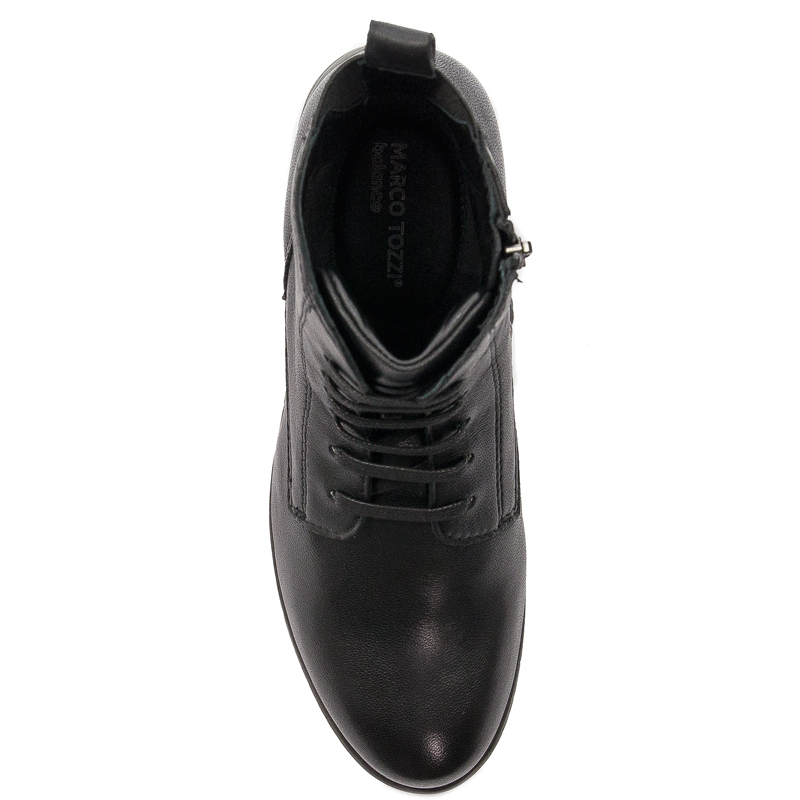 Marco Tozzi Black Comb leather Lace-up Boots