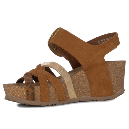 Yokono Women's Anchor Leather Sandals Bari Ser Leopardo