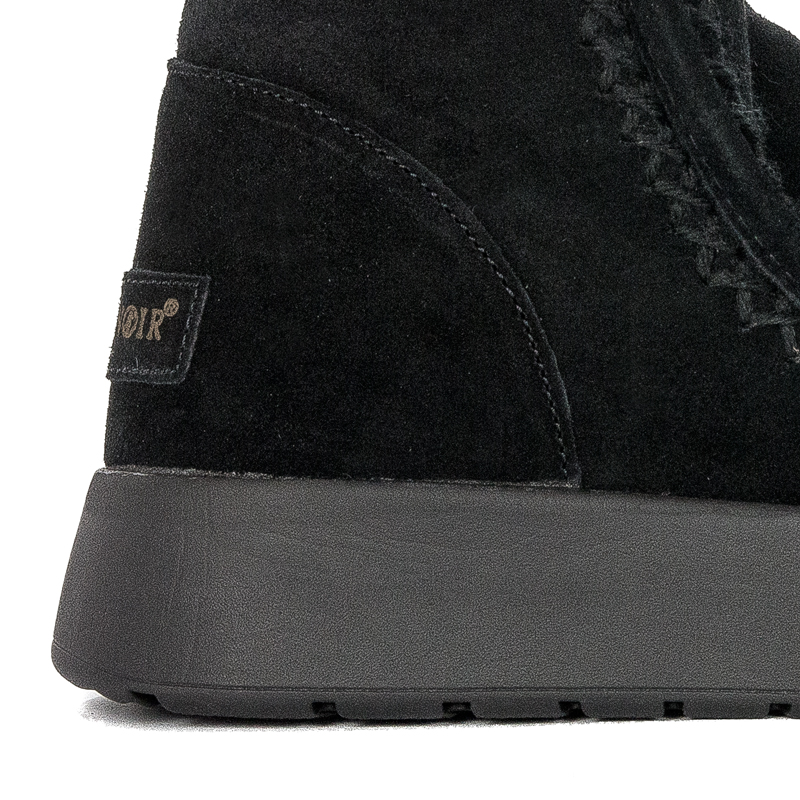 CAFENOIR Women's leather ankle boots Nero black