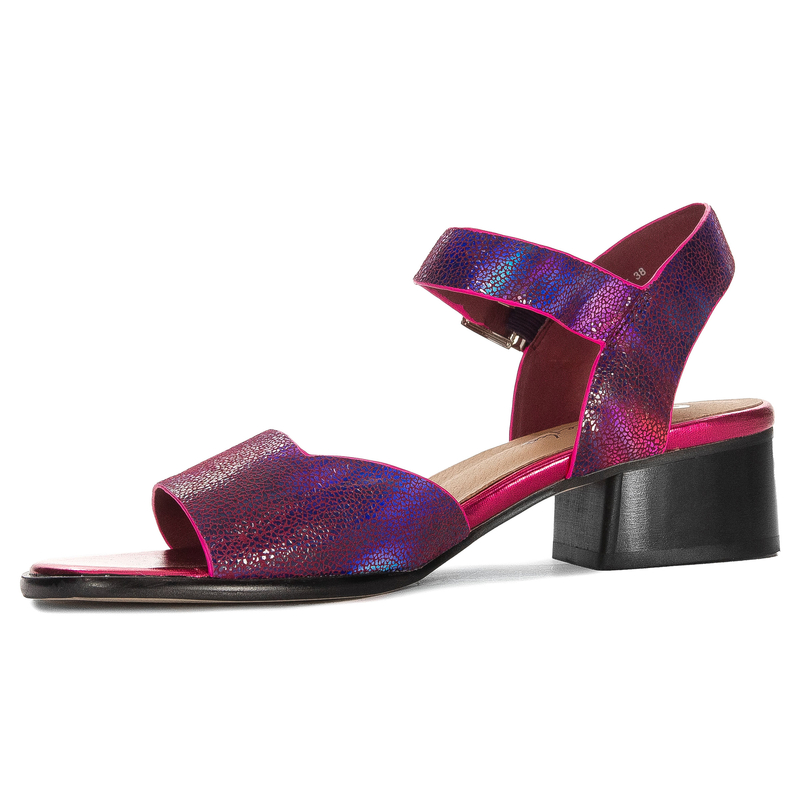 Maciejka Women's Leather Heeled Fuchsia Sandals