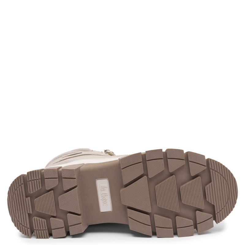 Lee Cooper Ocieplane Skórzane Trapery Na Platformie Beżowe LCJ-26-31-4581LA