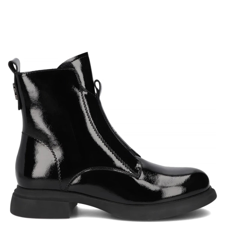 Filippo Patent Leather Ankle Boots With Zipper Black DBT6540-25-BK