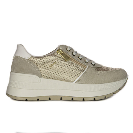 Igi&Co Sneakersy damskie skórzane Beige beżowe