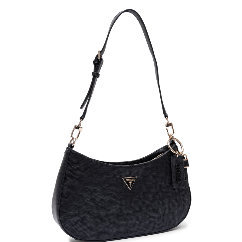 Guess Elegancka Klasyczna Torebka Na Ramię Bagietka Mała Czarna HWZG9672180-BLACK