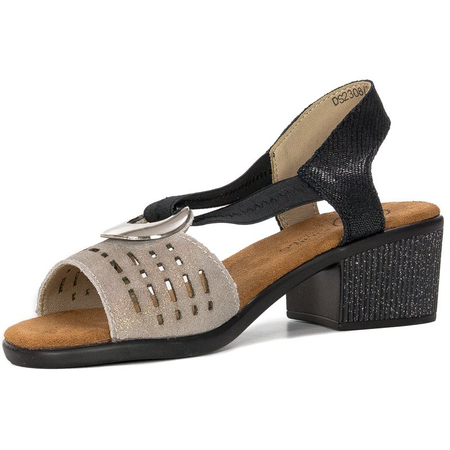Filippo DS2308-21 BK GO Black Gold Sandals