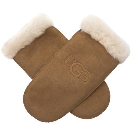 Rękawiczki UGG 20932 CHE w Shearling Embroider Mitten Chestnut