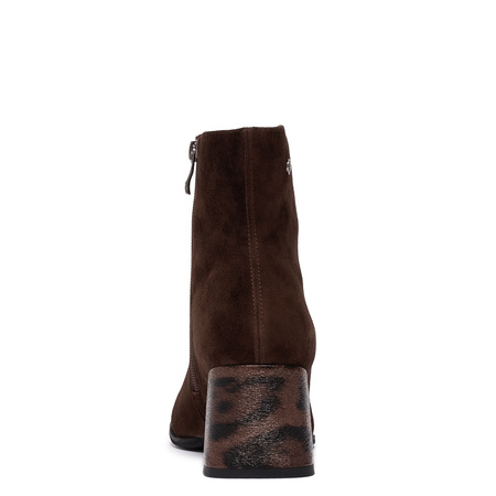 Maciejka Suede Leather Ankle Boots Block Heel Women’s Chocolate Brown K7202-02/00-8