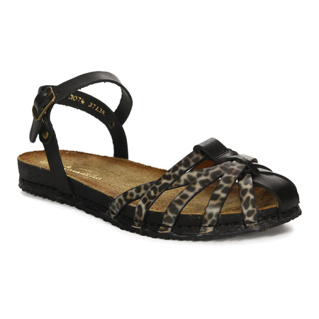 Maciejka Women's Leather Brown And Black Sandals