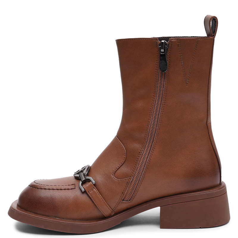 Maciejka Elegant Women's Leather Ankle Boots Warm Brown K7786-29/00-7