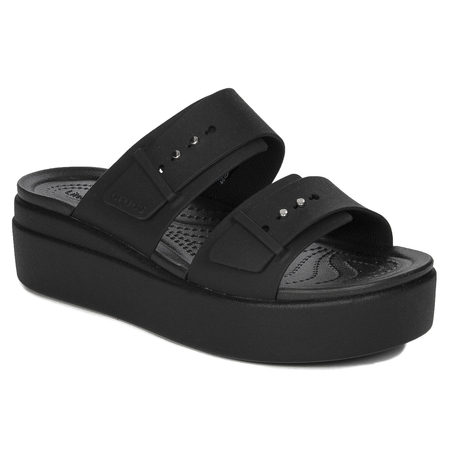 Crocs Women's platform Brooklyn Buckle Slide Black Slide