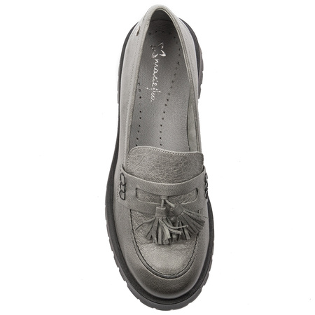 Maciejka Leather Platform Loafers Grey 5497S-35/00-5