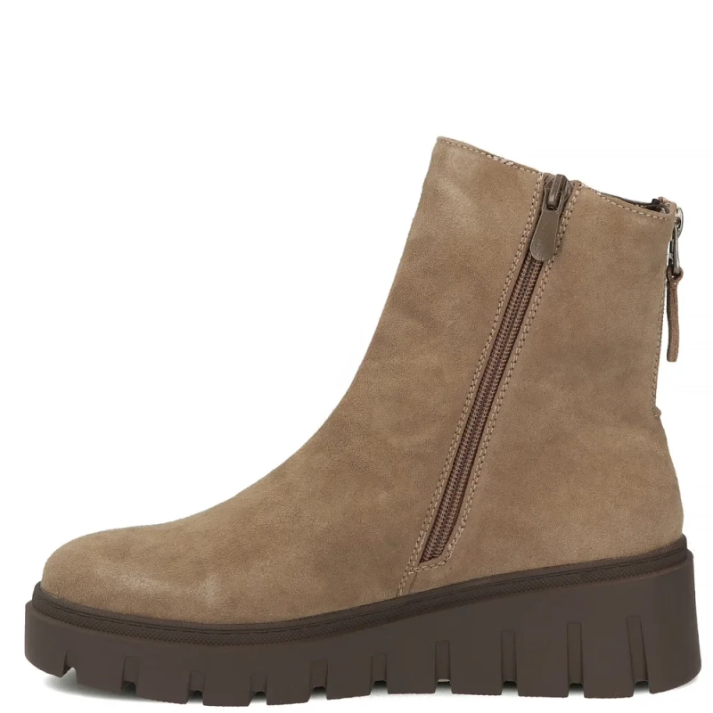 Filippo Suede Leather Platform Ankle Boots Beige DBT8313-26-TP