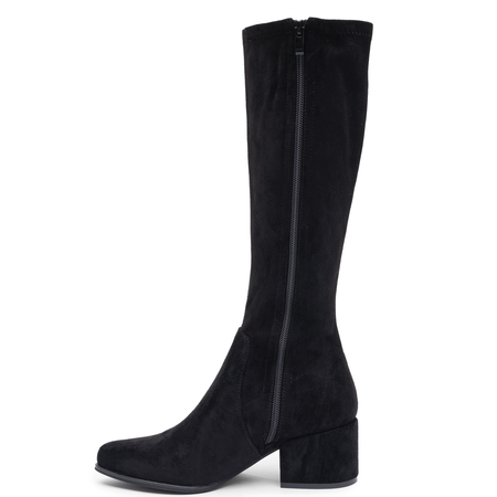 Sergio Leone Women's Textile High Heel Boots Black KZ-212-BLACK