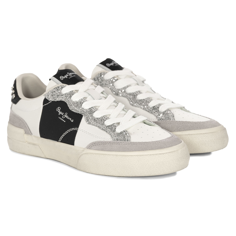 Pepe Jeans Sneakersy Damskie Srebrne