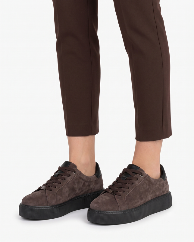 Filippo Skórzane Półbuty Sneakersy Na Platformie Brązowy DP6119-26-BR-BK