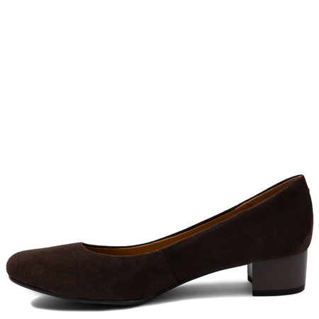 Maciejka Comfortable Suede Pumps Low Block Heel Brown 03330-02-00-1