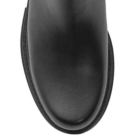 CAFENOIR Women's leather ankle boots Nero black
