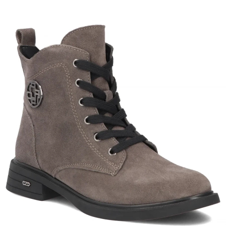 Filippo Women's Leather Lace-Up Ankle Boots Grey DBT7997-26-GR