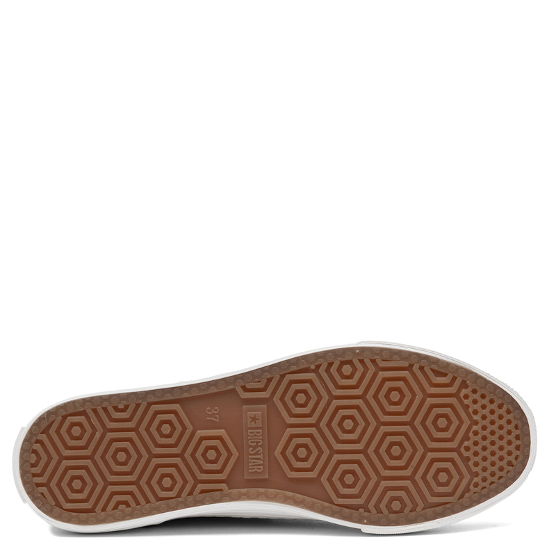 Big Star Tekstylne Sznurowane Sneakersy z Okrągłym Noskiem Beżowe TT274387-BEIGE