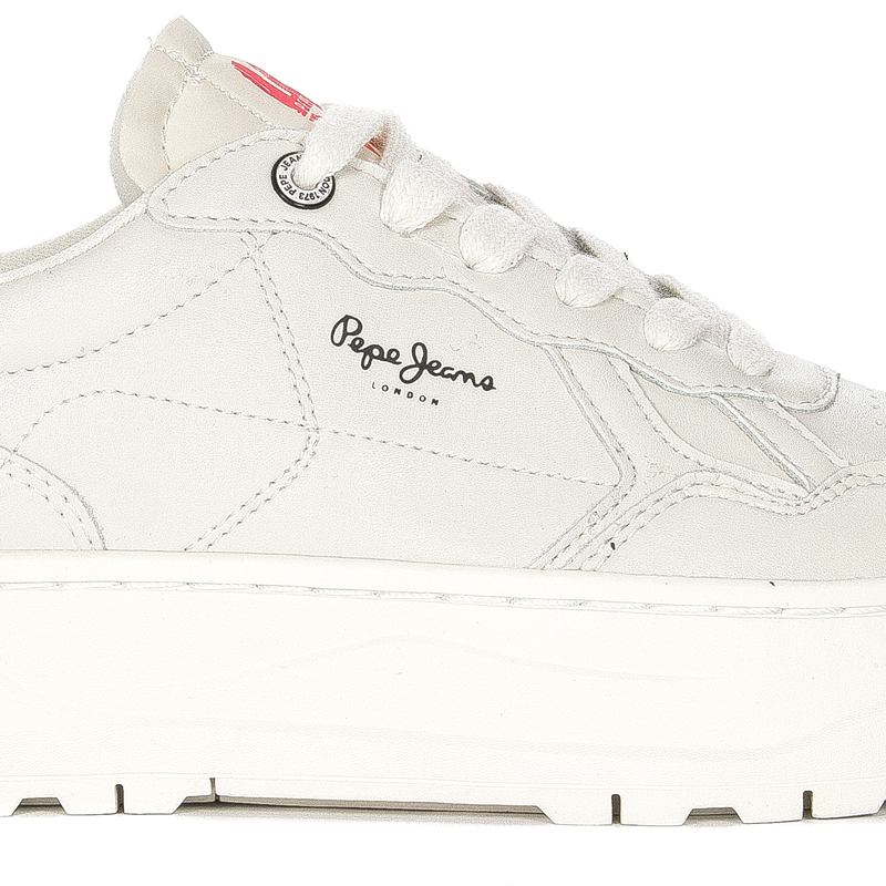 Pepe Jeans Sneakersy damskie skórzane Kore Love W White Białe