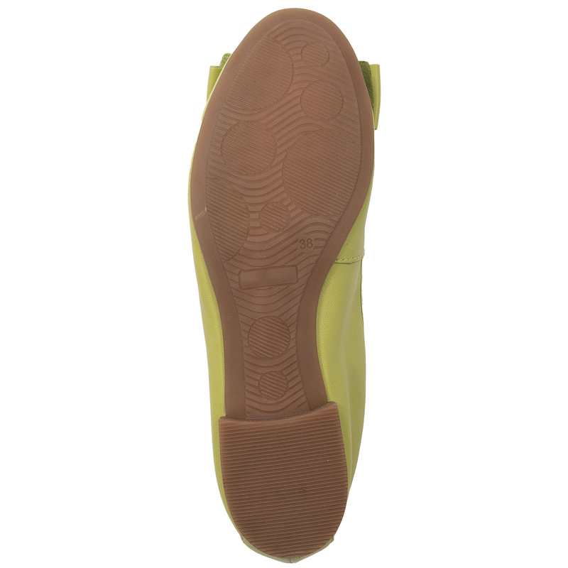 Maciejka Leather Ballerinas With Bow Green P6802-09-00-0
