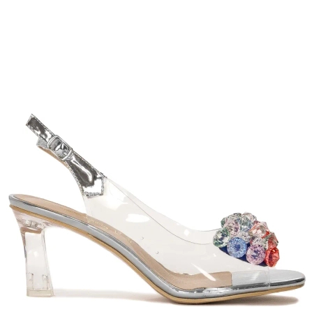 S.Barski Women's high-heeled sandals Silver