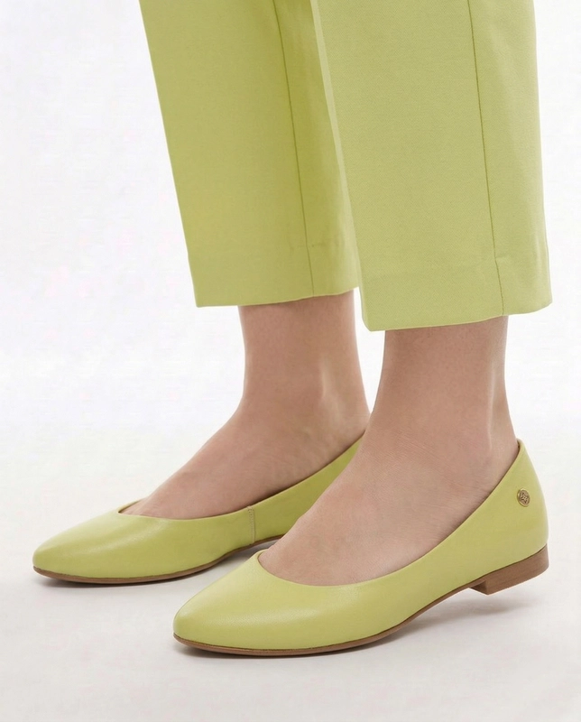 Maciejka Leather Almond Toe Ballerinas Flat Green 4100W-13/00-8