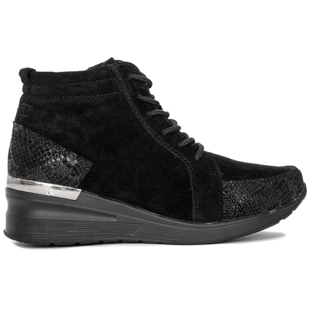 Botki Filippo DBT1504-21 BK skórzane Black Czarne