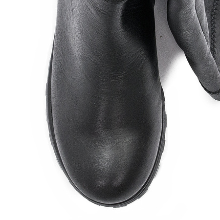 Maciejka Kozaki Damskie Do Kolana Skóra Naturalna Czarny 05293-01/00-7