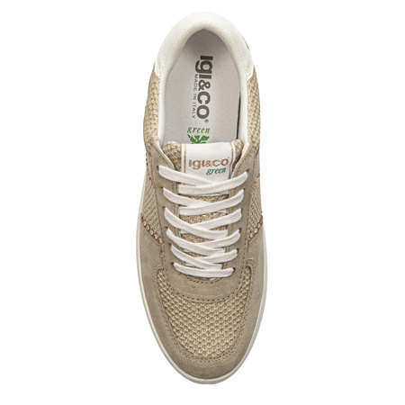Igi&Co Women's leather platform sneakers dark beige
