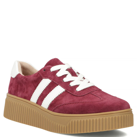 Filippo Sneakersy Na Platformie Ze Skóry Bordowe DP6776-26-BG