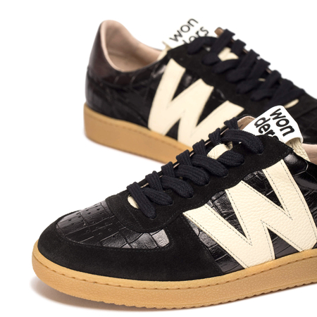 Wonders Półbuty Damskie Skórzane Trend I Negro