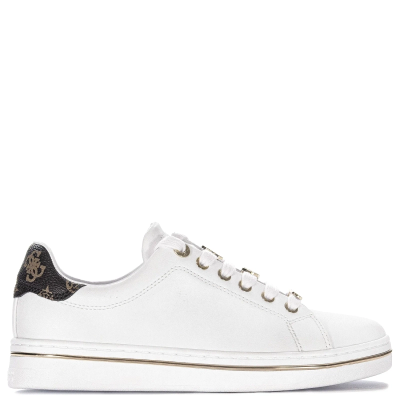 Guess Sneakersy Damskie Skórzane Sznurowane Białe