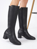 Maciejka Black Leather Knee-High Boots