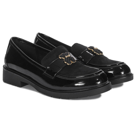 S.Barski Mokasyny damskie Black Patent czarne lakierowane