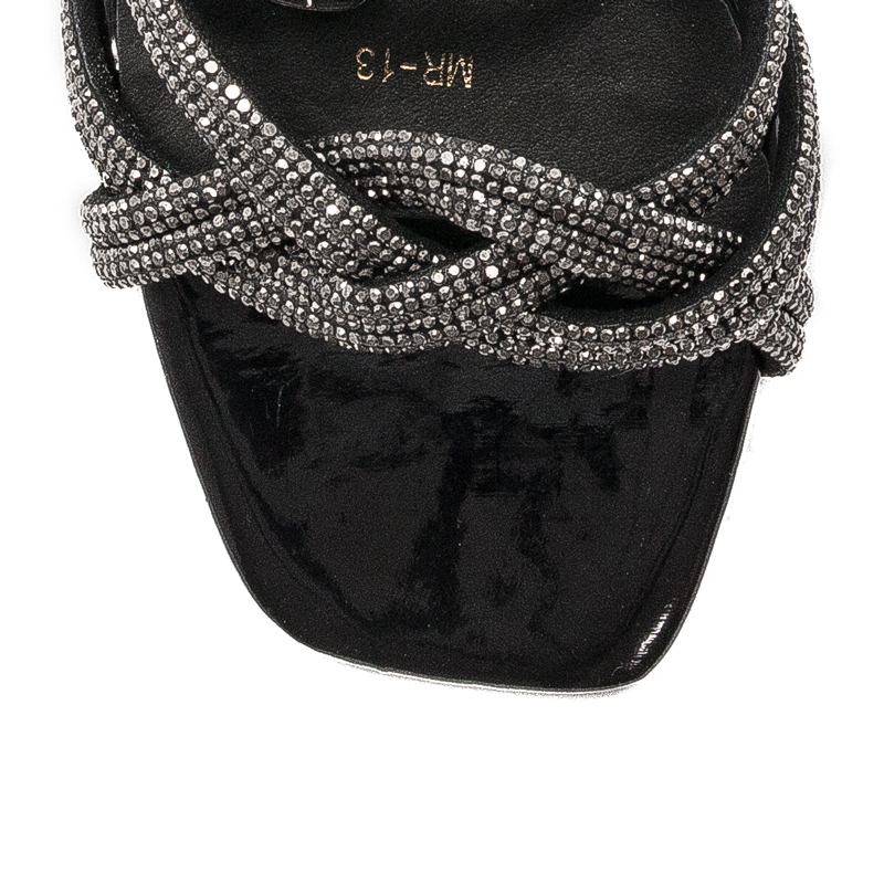 S.Barski Women's sandals Black with zirconia