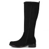 Filippo Flat-Heel Knee-High Boots Round Toe Black DKZ7332-25-BK
