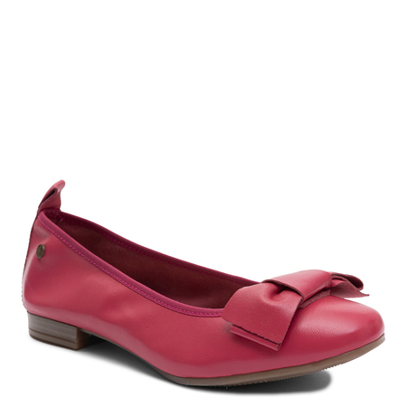 Maciejka Leather Ballet Flats With Bow Flats Pink P6802-15/00-0